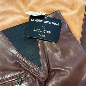 Claude Montana Brown Leather Trousers